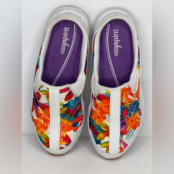 Easy Spirit Travel Time Sporty Tropical Floral  Slip-On Clogs Walking Shoes Sz 6 - Picture 4 of 9